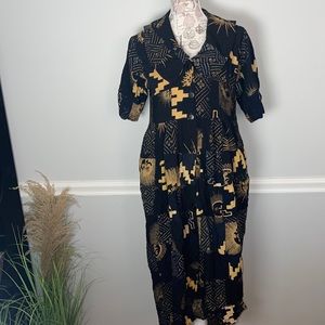 We Be Bop Black Gold Sun Moon Celestial Art Dress